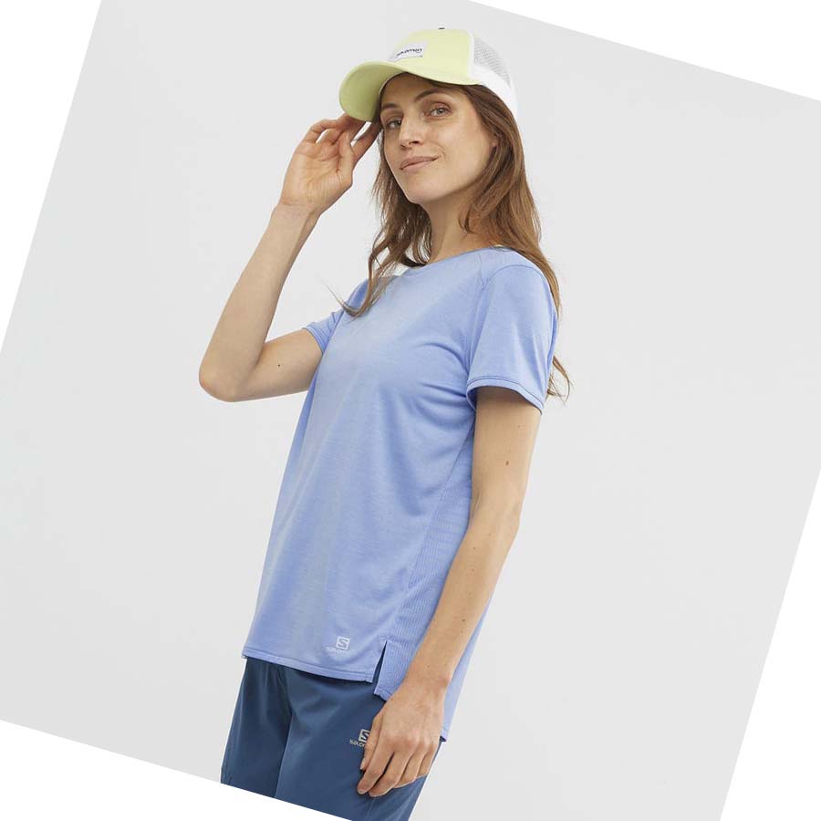 Camiseta Salomon OUTLINE SUMMER Mujer Azules | MX 2551WNB